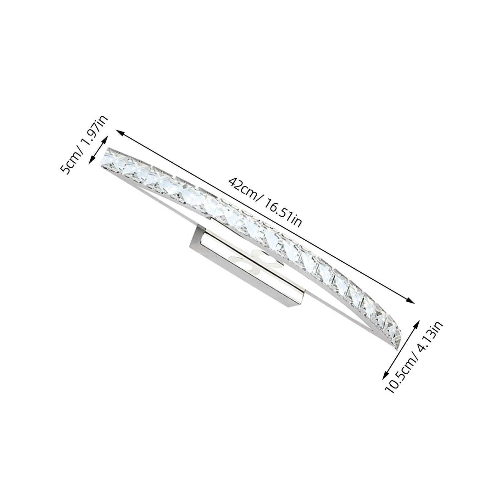 Yardenfun 10w Led Specchio Bagno Lampada Da Parete Cristallo Trasparente Luce Bianca Fredda Design Minimalista Resistente All Umidità e Antiusura Per Ambienti Bagno