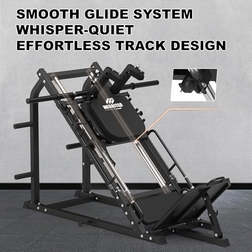 MEGASTAR Leg Press and Hack Squat Machine, Double Protection and Silent Pulley Design, 2-in-1 Heavy-Duty Lower Body Machine, 20 Adjustable Angles, Band Pegs, Plate Storage for Home Gym, AT08 - Thumbnail 7