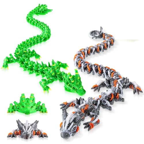 3D Printed Dragons, Articulated Fidget For Autism And ADHD, Basket Essentials Stuffers And Desk Accessories(Bamboo Dragon Steamp