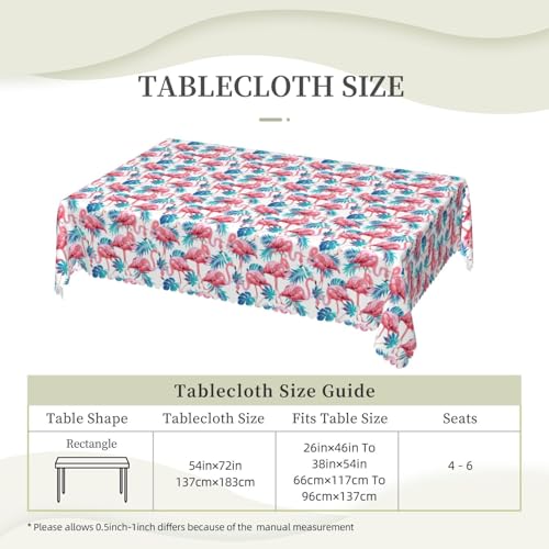 Nappe rectangulaire imprimé flamant rose en tissu pour table de dîner