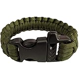 アウトドア アーミーグリーン ホイッスルとプラスチックバックル付きパラコードサバイバルブレスレットキャンプハイキング用緊急救助パラシュートロープブレスレット によって