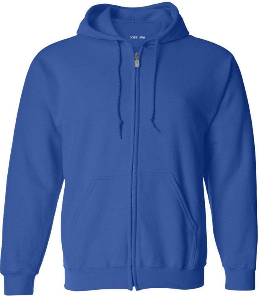Joe's USA Mens 9-Ounce Heavyweight Big & Tall Fleece Full-Zip Hooded Sweatshirt