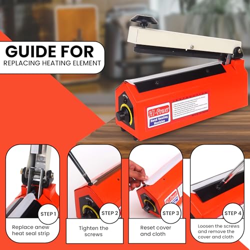 Image of Hi-Power Sealing Machine Replacement Elements Set of 4 Flat Elements with Teflon Cloth - 8 inch