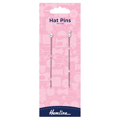 Hemline H677 Nickel Hat Pins 90mm With Traditional Ball & Thistle Shaped Heads