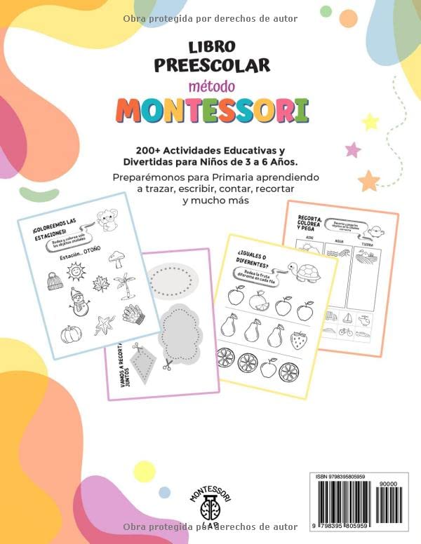 Miniatura 2 de Libro Preescolar XXL - Método Montessori 200+ Actividades Educativas y Divertidas para Niños de 3 a 6 Años. Preparémonos para Primaria aprendiendo a