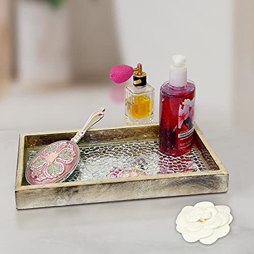 Nu Steel TR-240 Nusteel Mosaic Tray Towel Holder In Natural Wood & Silver Mosaic thumb #4
