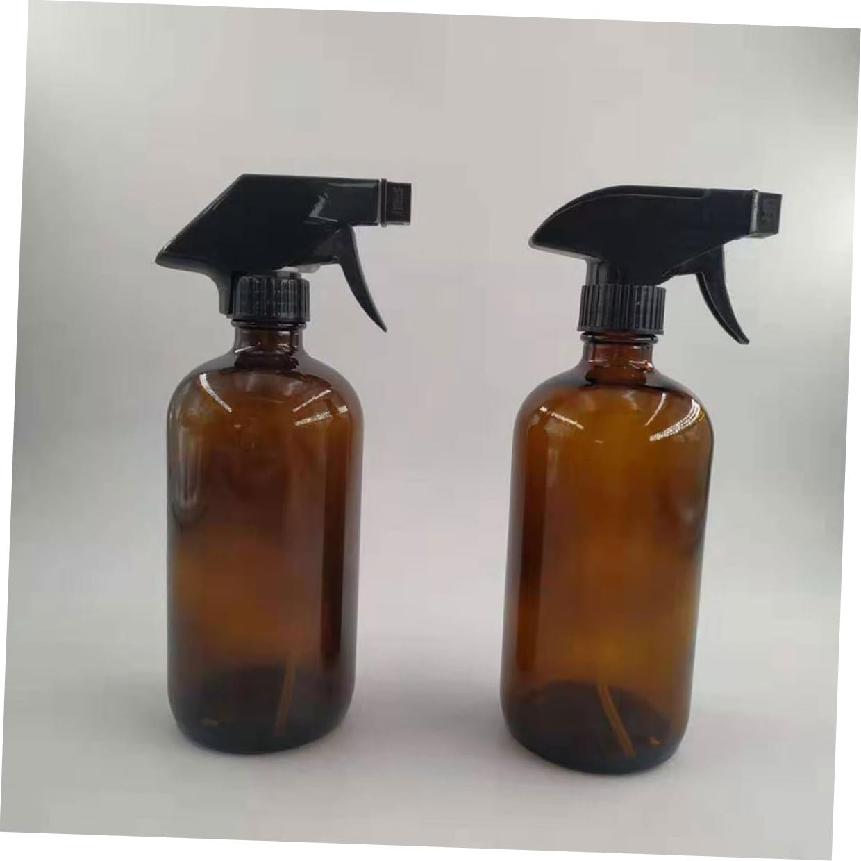 TEHAUX 2 Stück Braune Glas Sprühflaschen 500 ml Wiederbefüllbare Make Up Sprühflasche Auslaufsicher Tragbar für Hautpflege und Reisen