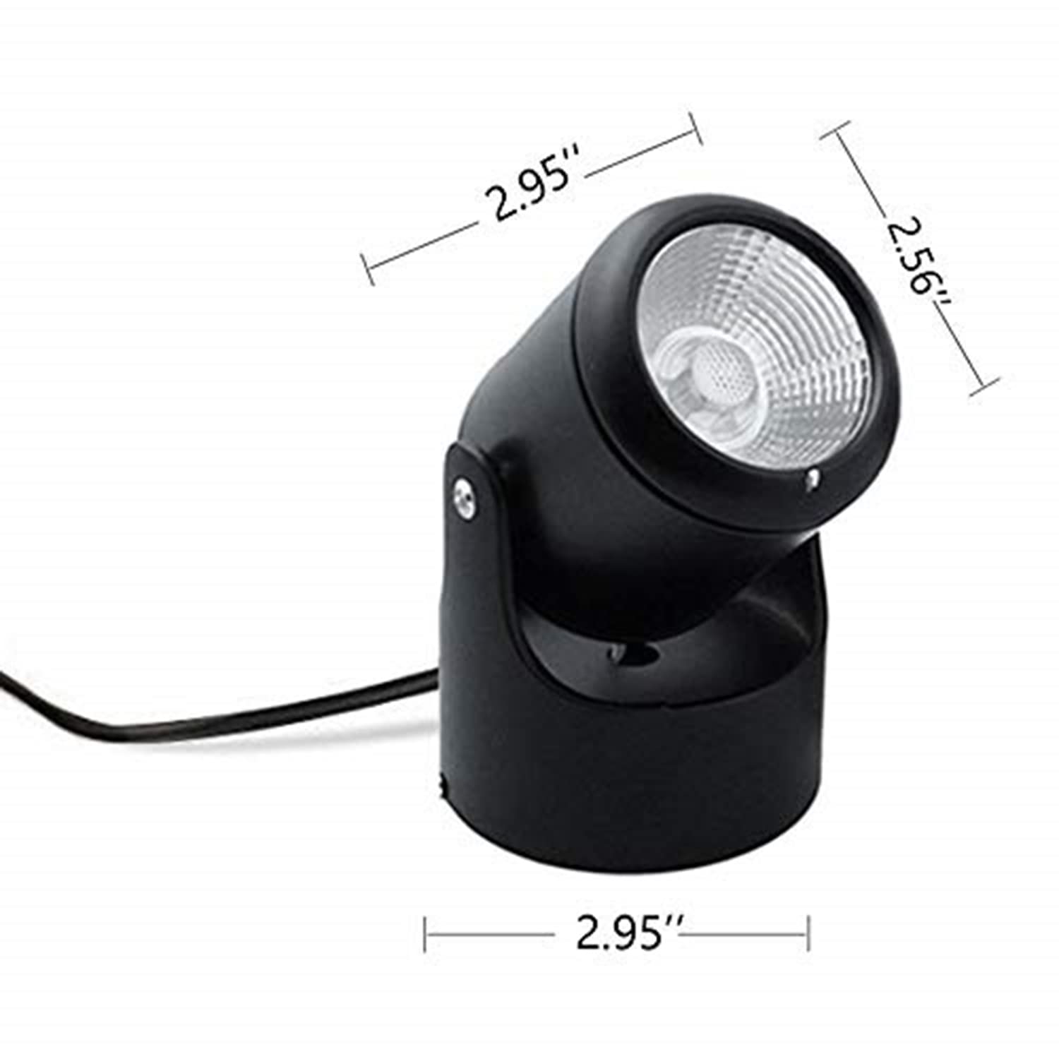 Kiven 5 Watt 3000K LED Mini Accent Uplight Light?Foot Pedal Push Switch Inline Lamp Light On-Off Control with Pulg-in Motion Sensor Light Control Socket-Black