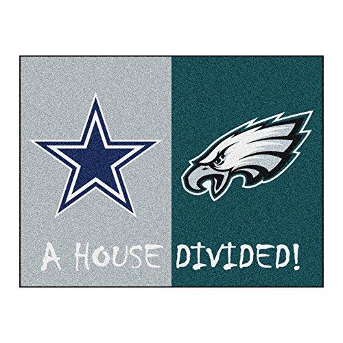 FANMATS 15665 Team Color 33.75 x 42.5 Rug (NFL - Cowboys - Eagles House Divided)