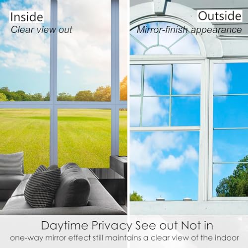 Película Protector Privacidad Ventana 45x200 cm Plata-Negro miniatura 4