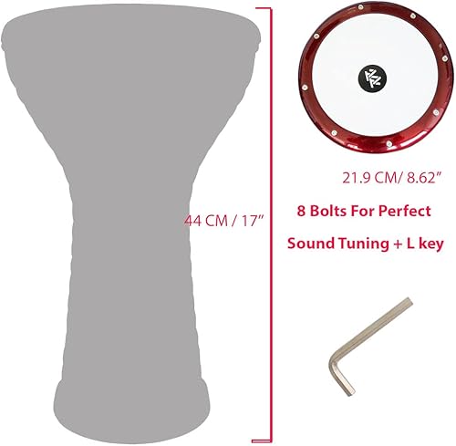 Miniatura 17 de El 17'' Wave Zaza Percussion Egyptian Style Darbuka Doumbek (negro)