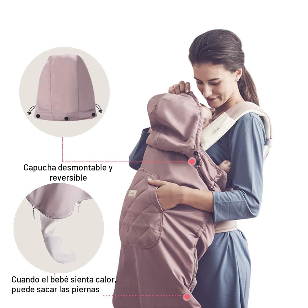 Bebear Funda de invierno para portabebés, cálida, universal, con capucha, para todas las estaciones, color caqui