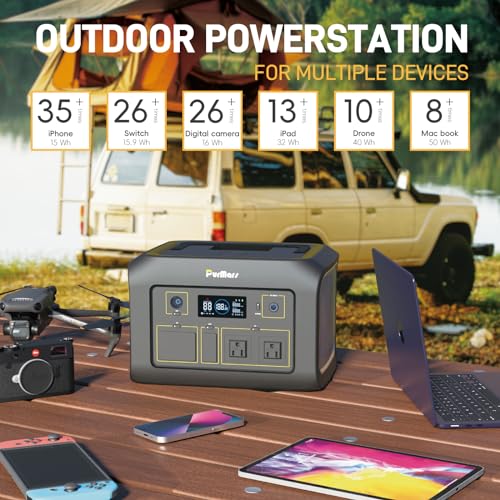 Portable Power Station 600W,538Wh Solar Powered Generator with LiFePO4 Battery,Peak 1200W,USB PD 100W Power Supply input/output,Solar Power Bank with 2 AC Outlets - Image 5