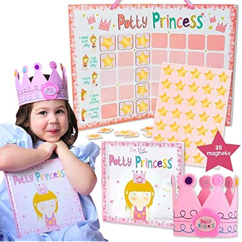 Tickle & Main Princess Potty Training Gift Set with Book, Potty Chart, Star Magnets, and Reward Crown for Toddler Girls Cover