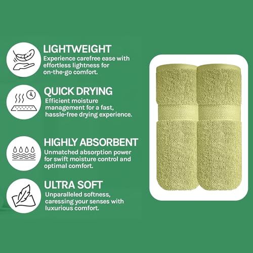 Image of Sulfar 100% Terry Ring Spun Cotton Face Towel - Quick-Dry, Highly Absorbent (480 GSM) (30 x 30 Cm) Misty Green (Pack of 2)