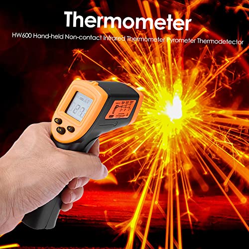 Kiboule Termômetro portátil sem contato HW600 Medidor de temperatura com display LCD, termômetro ind