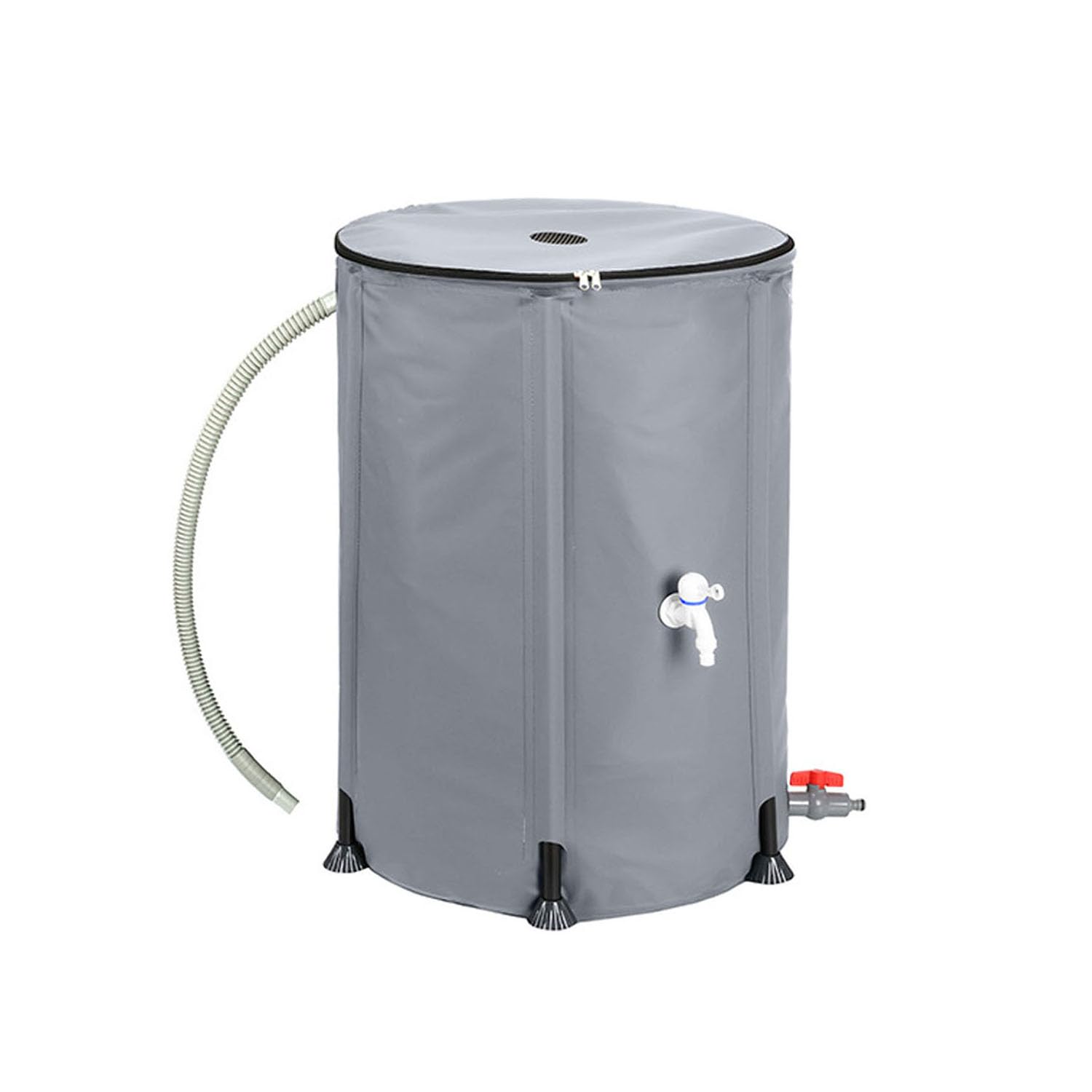 Barril de Lluvia Plegable Cisterna Agua Sistema Recogida Agua，Gris：200L