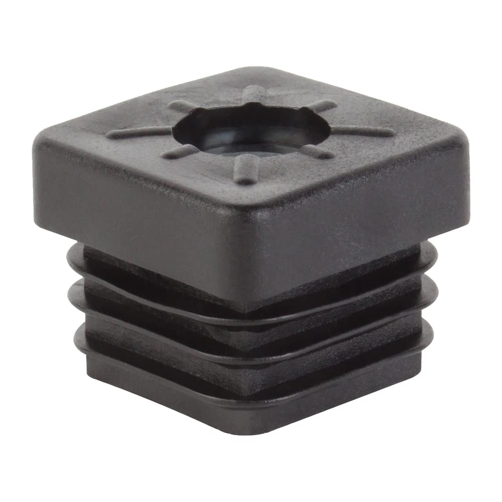 Alberts 426736 Gewindestopfen | für den Verschluss von Vierkantrohren | Kunststoff, schwarz | Breite 20 mm | Gewinde M8 | 4er Set