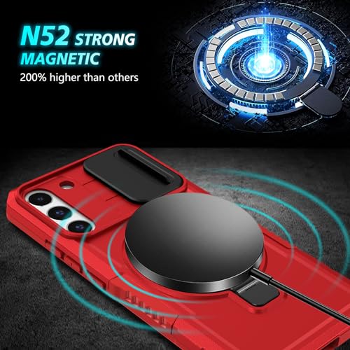 Coque Samsung S22 Plus magnétique noire avec support intégré et protection d'objectif - 2