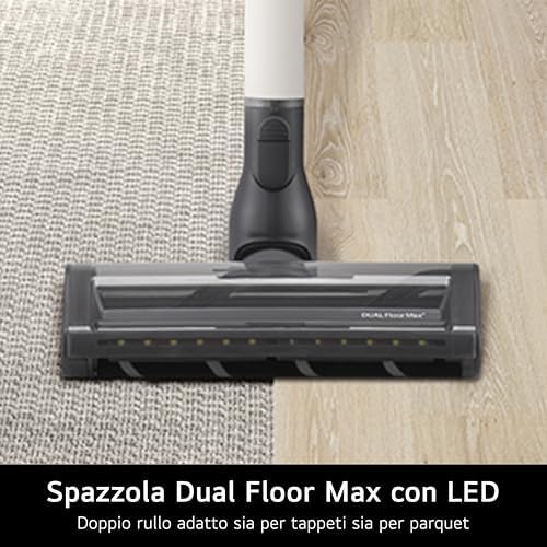 LG CordZero con All-in-One Tower A9T PRIME1C, Aspirapolvere senza Fili con Svuotamento Automatico, 260W, Autonomia 60 min, 2 Spazzole + 2 Accessori, Wi-Fi, Kompressor, Calming Beige