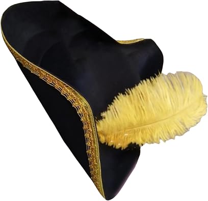 Lightweight Pirate Hat Colonial Tricone Hat with Feather Decoration Carnival Pirate Hat Cosplay Party Cute Hat Adult Colonial Tricone Hat Boy Tricone Hat Adult Colonial