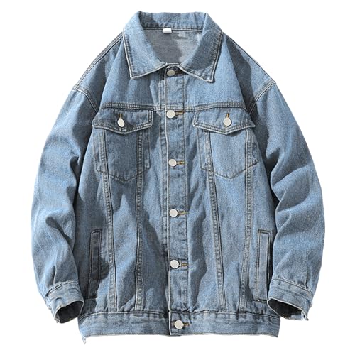 Chaquetas de mezclilla para hombre holgadas de ajuste regular cómodas y desgastadas