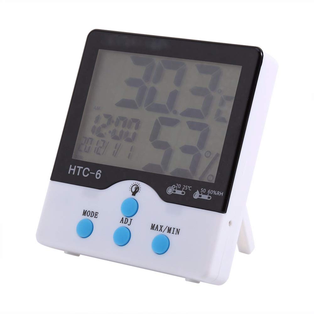 PNAWLLCF-65 Wysokiej dokładności cyfrowy termometr LCD, higrometr, elektroniczny miernik temperatury i wilgotności do użytku wewnętrznego, zegar, stacja pogodowa