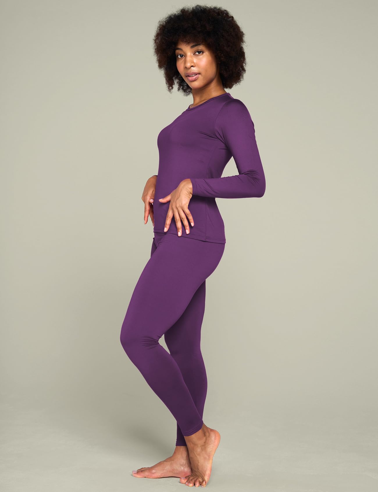 LAPASA Completo Termico Donna Fodera in Micropile Calore Base L17 - Abbigliamento Intimo Invernale Maglietta Pantaloni Calzamaglia Tuta Sci Trekking