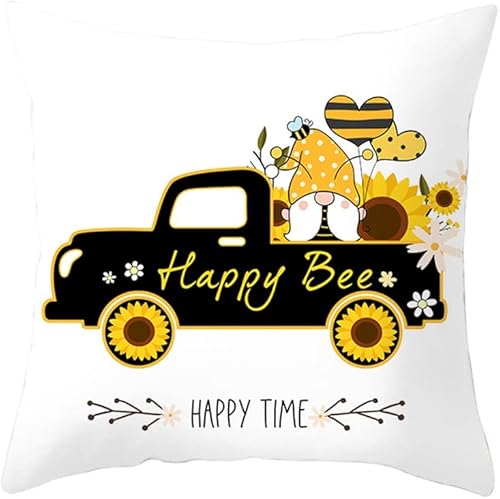 Miniatura 5 de Katutude Juego de 4 fundas de almohada florales de 18 x 18 pulgadas, decoraciones de primavera y verano, fundas de cojín decorativas para sofá,