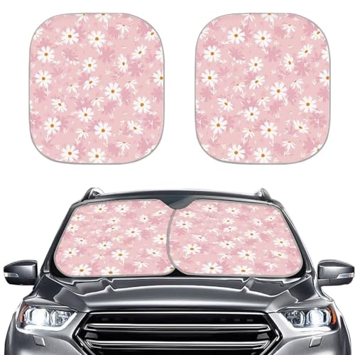 Pare-soleil de voiture pliable lot de 2 protections d'été pour pare-brise avant universel