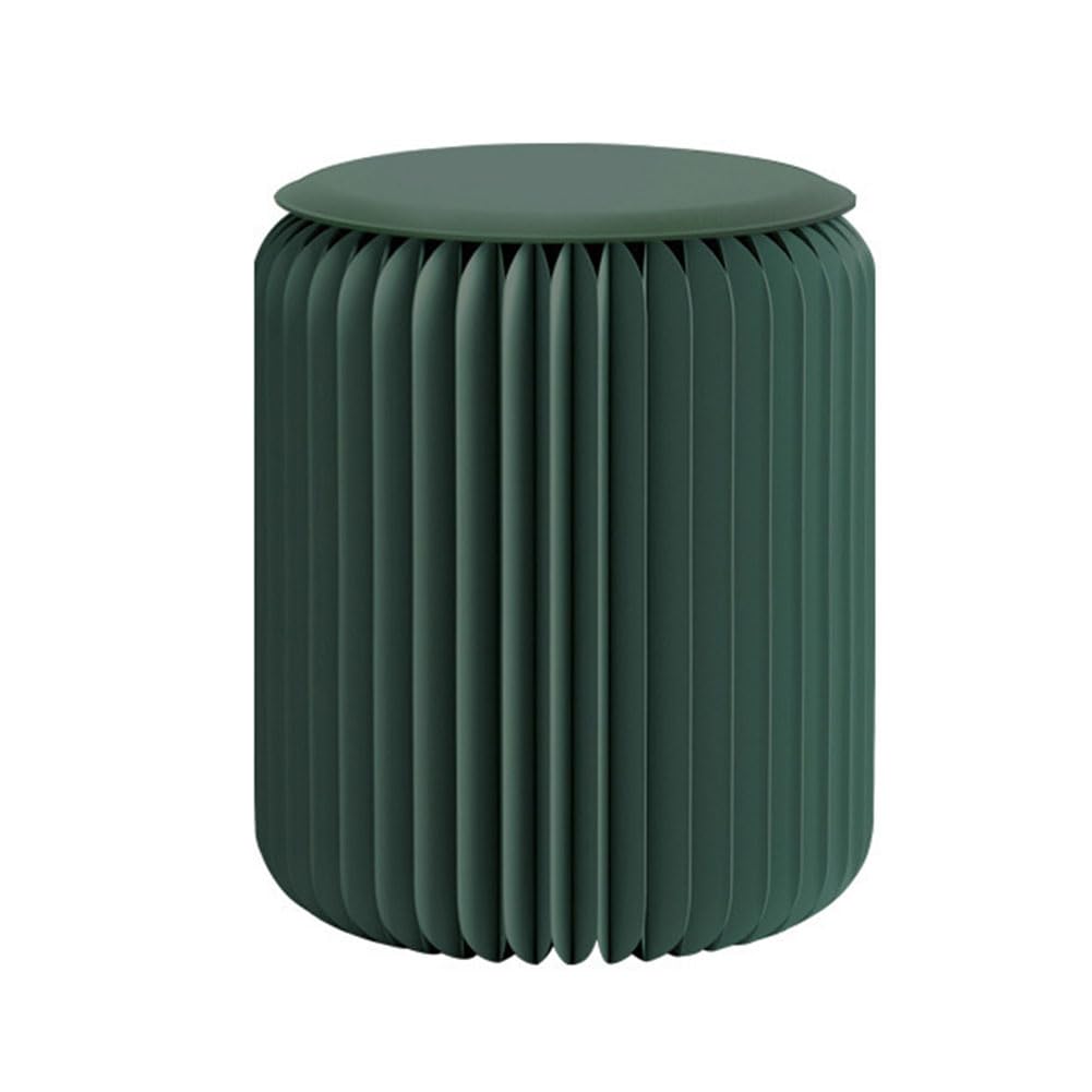 Pouf pliable en papier vert 36x44 cm idéal pour terrasse et salon