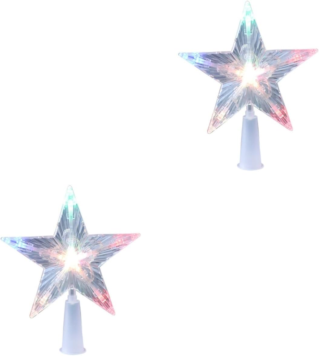 PRETYZOOM 2 Pcs Star Light Outdoor Tree Topper Xmas Tree