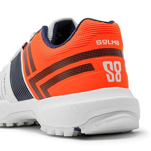 Image of SOLM8 S8 Cricket Shoes with Rubber Spikes - Performance Cleats for Men on Outdoor Turf /Grass, Featuring Wide Toe, Speed-Fit Lacing and New Gel Cushioned Insole