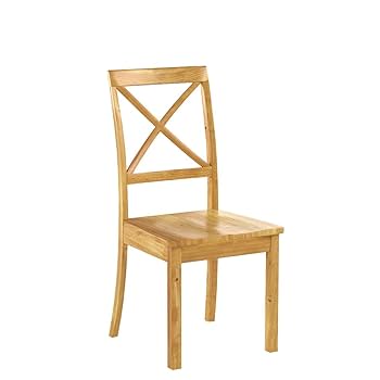 オーク材 クロスバック ダイニングチェア　8月末までお値下げ Amazon｜East West Furniture キッチンダイニング クロスバック