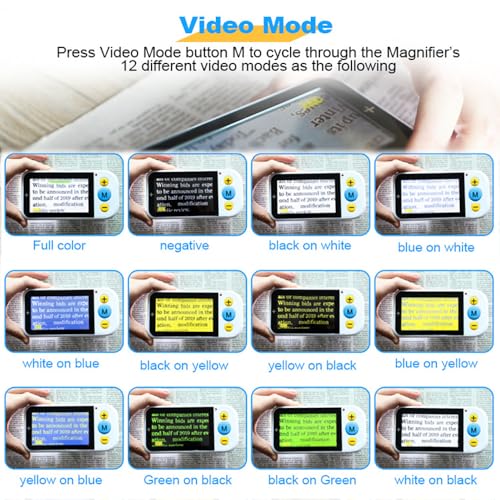 Electronic-Reading-Aid-43-Inch-Digital-Magnifier-with-Adjustable-LED-Light-2x-32x-Foldable-Handheld-Video-Magnifier-12-Color-Modes-for-Reading-Writing-Viewing-Maps