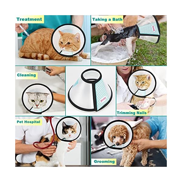 Mintcat cat cone collar soft, adjustable cat collar soft cone, protective cat recovery collar cat cones to stop licking, lightweight elizabethan collar for cats kitten small dog after surgery - image 8