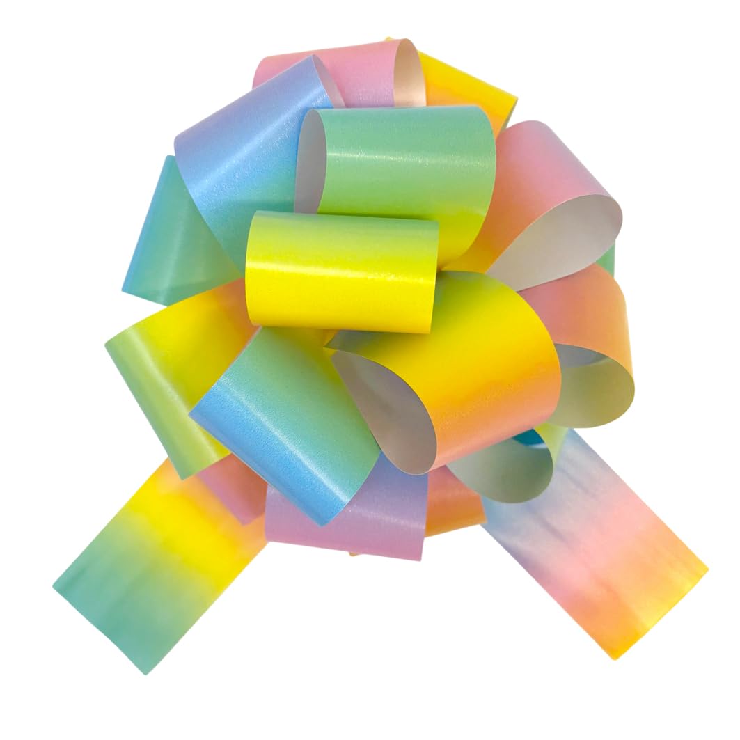 10 x Pastel Pull Bows (15cm diameter) - Unicorn Baby Gift Easter Birthday Gift Basket Hamper Party Bow
