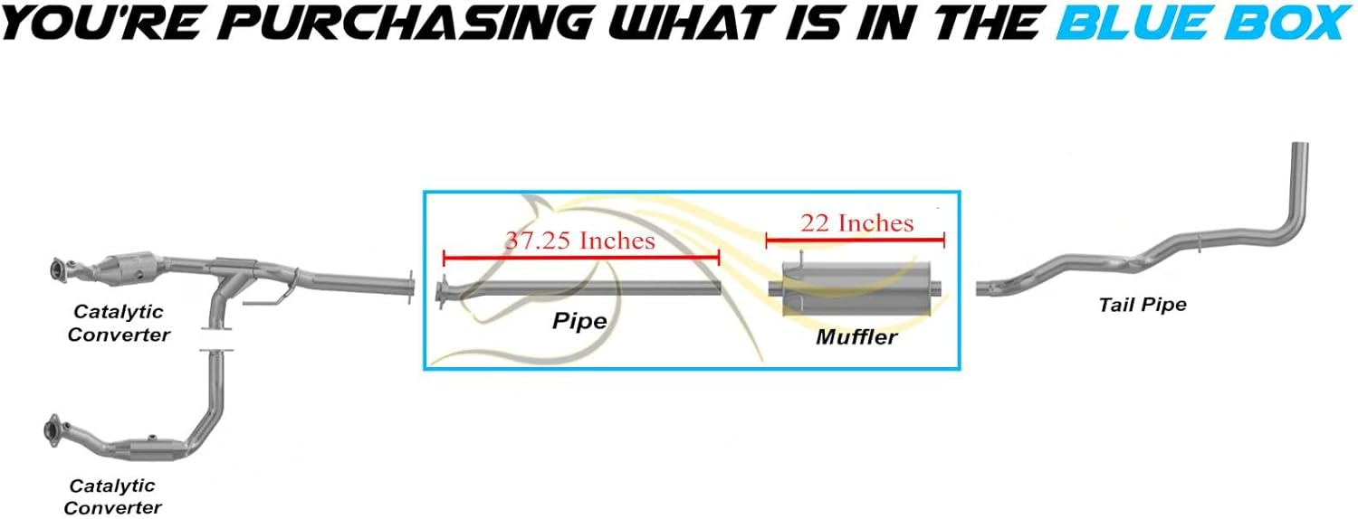 Northeastern Exhaust | Stainless Steel Exhaust Pipe & Muffler Assembly Exhaust System Kit Compatible for 2004-2008 Ford Ranger 3.0L | 126" WheelBase | Free Gaskets and Clamp Included