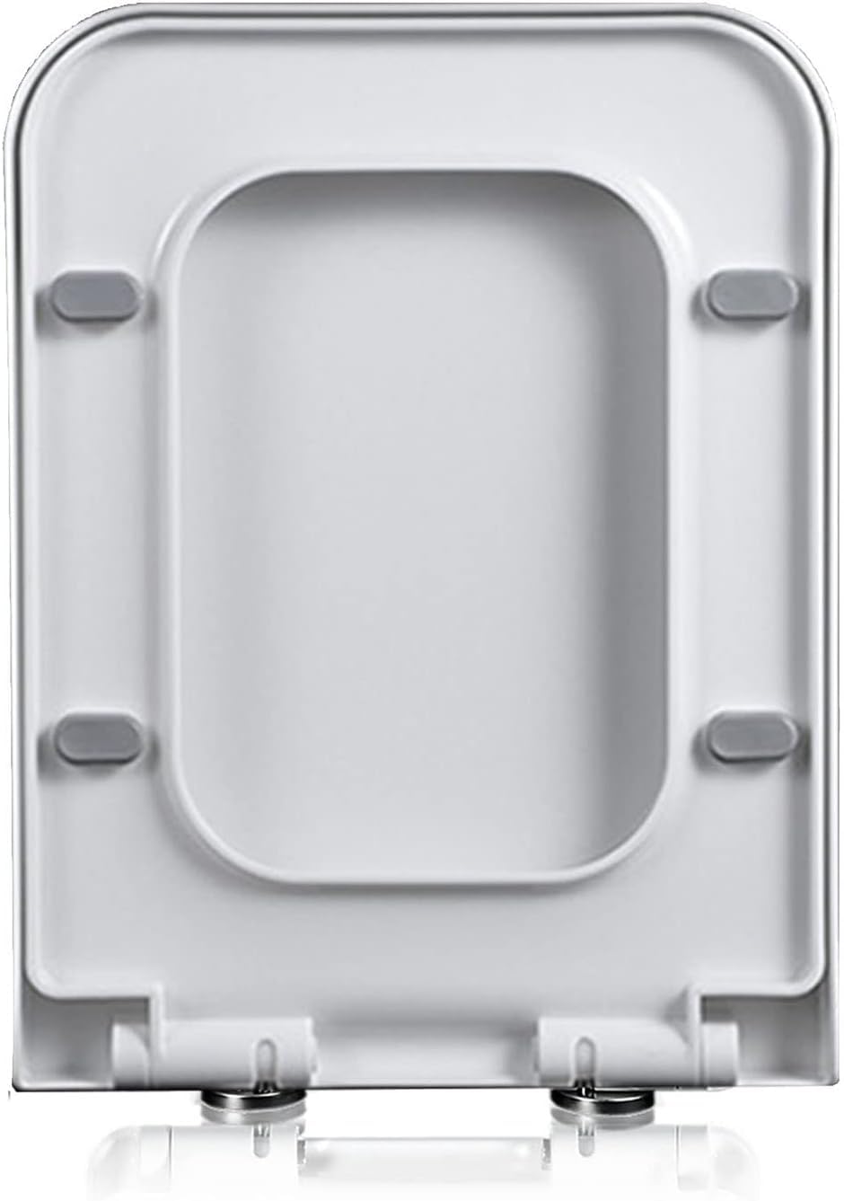 Sedile Wc Quadrato 36 X 47 Cm Con Coperchio, Bianco, Con Chiusura Ammortizzata E Sistema Di Sgancio Rapido, Facile Da Pulire Per Il Bagno.