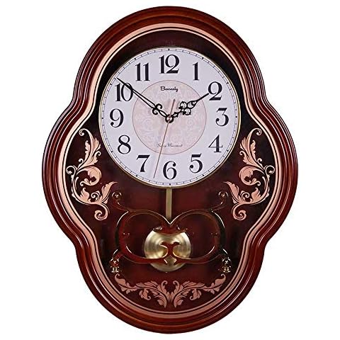 Beesealy Wall Clock, Large Digital Pendulum Clock, Old Wall Clock, Silent Pendulum Clock, Suitable for Living Room, Bedroom, Kitchen, Office, Classroom, Kitchen Cover