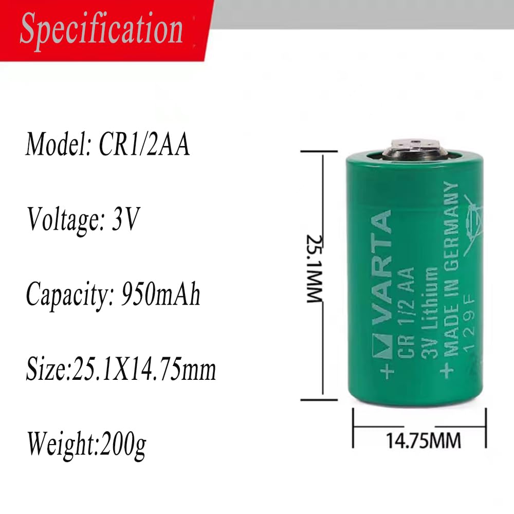 5-Pack for Varta CR1/2AA 3V Lithium Battery CR14250 for Suunto Favor & Companion Non-Rechargeable CR1/2AA Battery