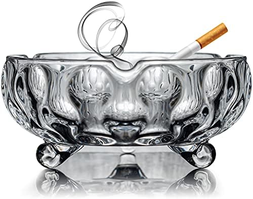 Starstree Crystal Ashtray Indoor Luxury Glass Cigarettes Ashtrays Modern for Home Patio Office & Bar, Magnificient Room Decoration, Father's Day Gift