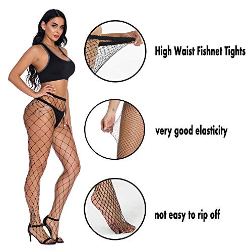 Image of Fishnet Stockings Lace Patterned Tights High Waist Pantyhose Fishnets for Women