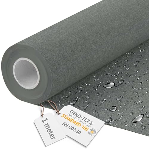 DreamRoots Tissu imperméable extérieur au metre 160 cm Largeur - Toile exterieure impermeable 100% de polyester 600D 220g/m - Tissus au metre ameublement...