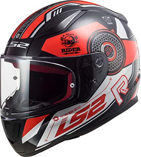 LS2, Casco integral de moto Rapid, Stratus, NG L, Negro rojo gris