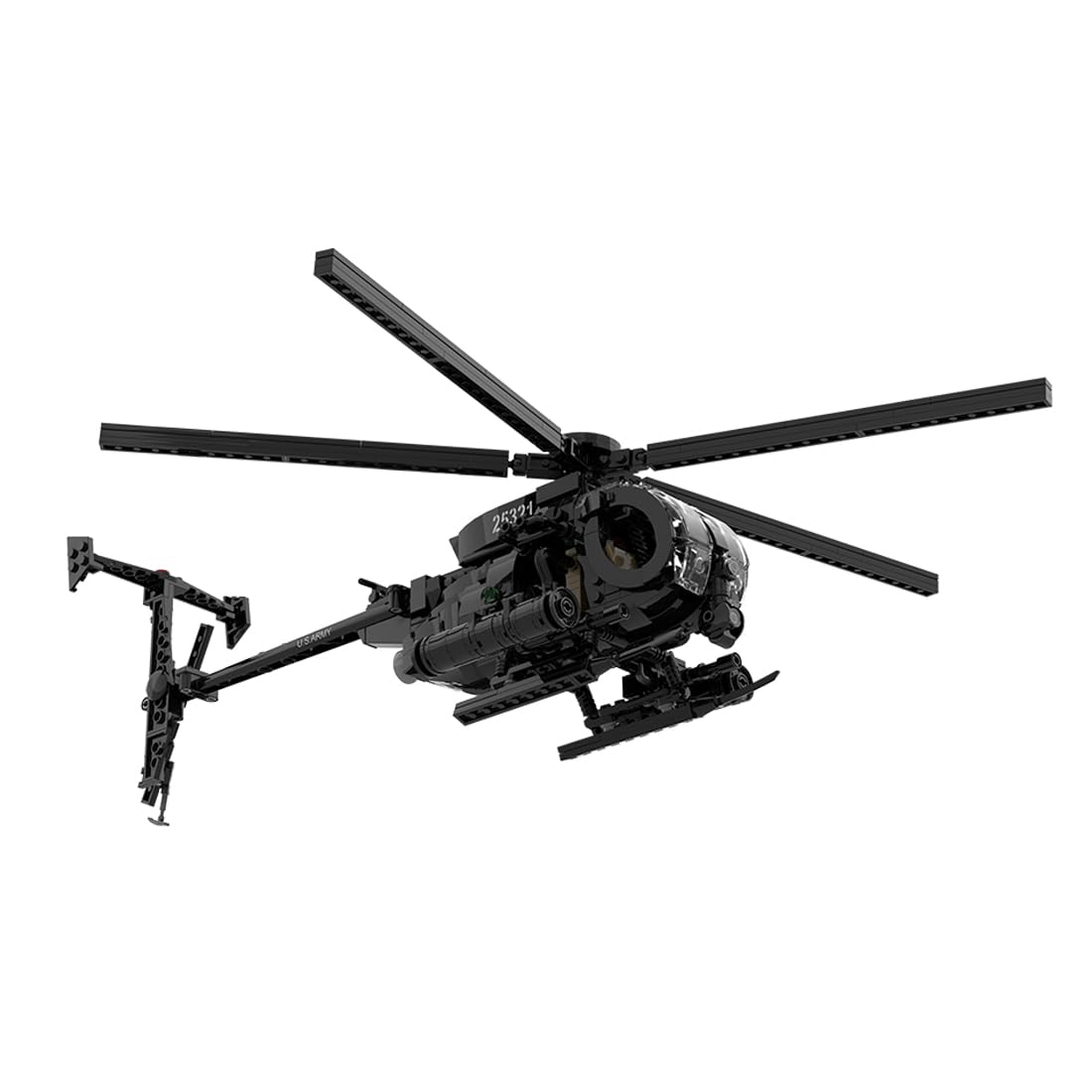 Set di mattoncini da costruzione per elicottero, modello MH-6 Little Bird, modellino di elicottero dell'esercito militare, giocattolo per gli appassionati militari e adulti, 595 pezzi