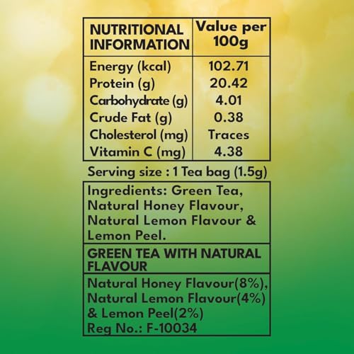 Image of Celest Green Tea Bags 50 pcs | Green Tea for Weight Loss | Lemon & Honey | 25 Teabags (Pack of 2)