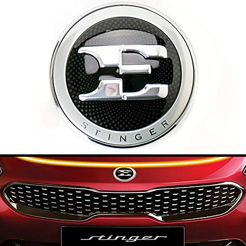 L&U Vorne Hinten Typenschild E-Logo Stinger Emblem für Kia Stinger 2017-2018,Front