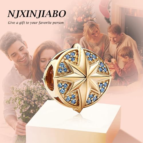 Image of S925 Sterling Silver Gold Plated Romantic Charms, Gifts for Mom Girlfriend Family on Valentine's Day Birthday Christmas Anniversary, Bracelet Necklace Bead Charm