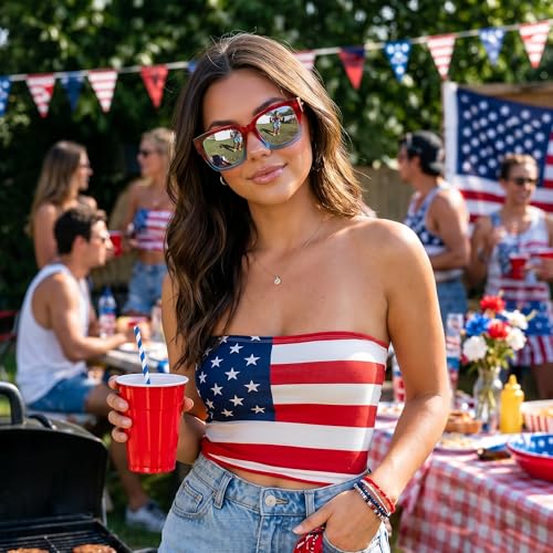 Image of SIPHEW Mirrored Sunglasses Polarized Fit Over Glasses for Women - Trendy Large Square w UV400 Protection Sun Glasses